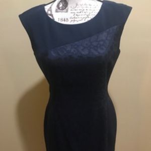 Navy Alex Marie Dress with partial Leopard Print